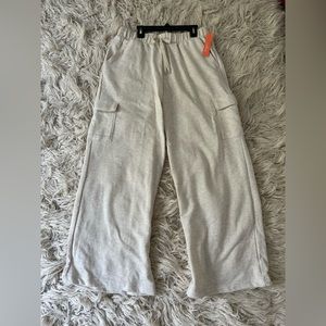 Women’s French Terry Wide Leg Lounge Pants - Colsie Oatmeal